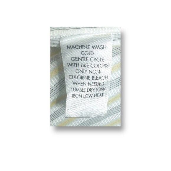 Calvin Klein Yellow Gray Striped Cotton Button Up Shirt Classic Career Preppy XL - Picture 4 of 9